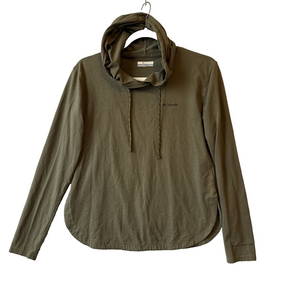 Columbia Tops - Columbia Omni Shade Long Sleeve Hoodie Pullover‎ Women's XS Olive Green Hiking